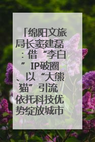 绵阳文旅局长窦建磊：借“李白”IP破圈、以“大熊猫”引流 依托科技优势绽放城市文旅魅力｜文旅局长说